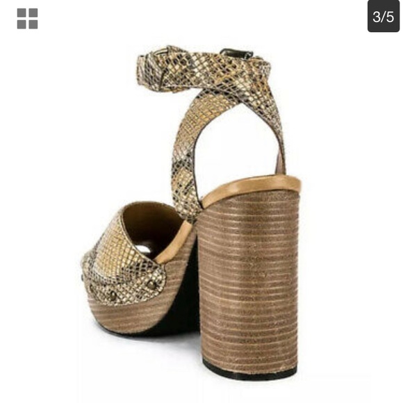 Free People Justine Snakeskin Platform Sandals - Picture 3 of 14